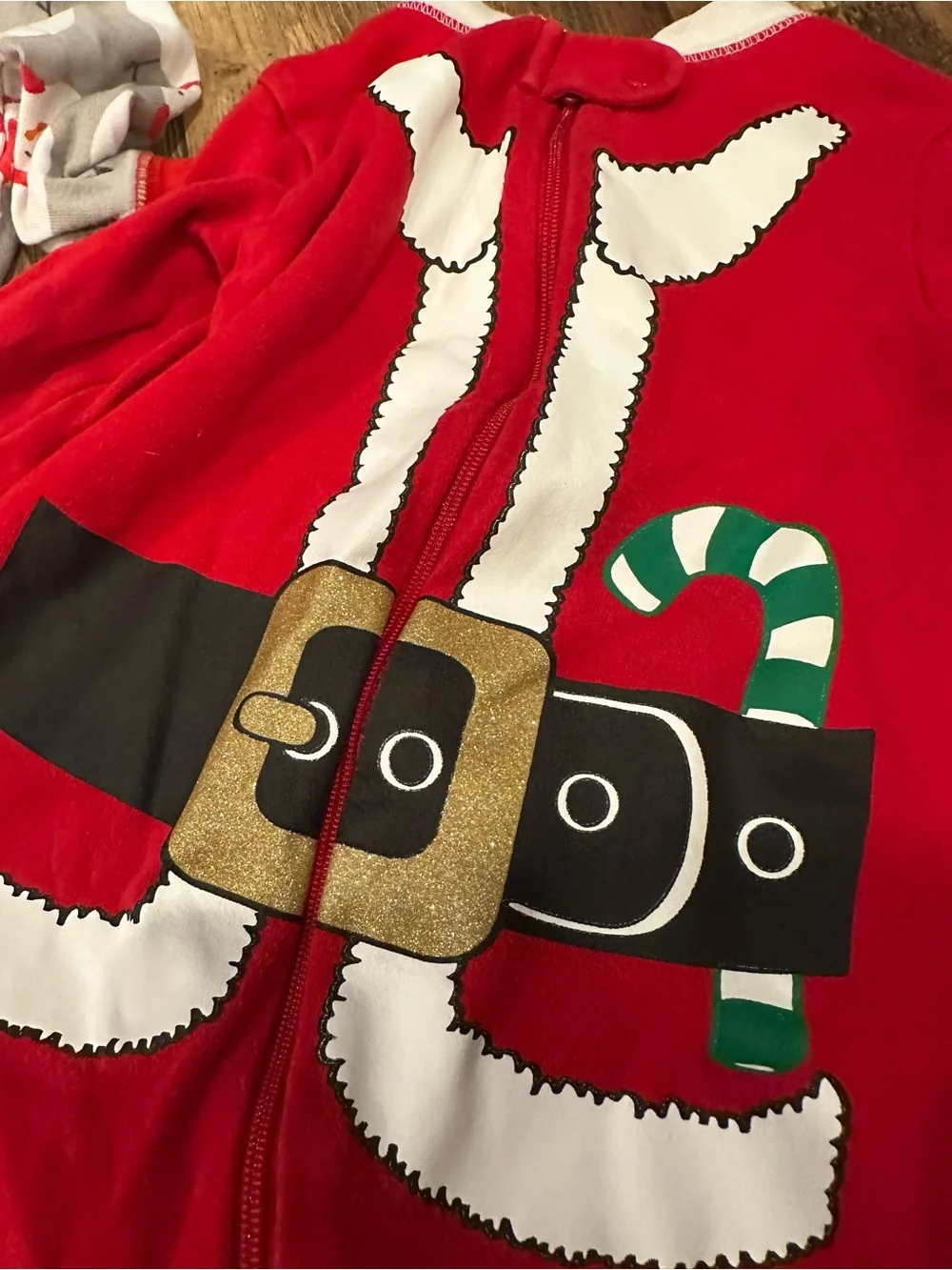 Baby Christmas Sleeper Lot 6-9 Months Unisex Santa Hanukkah Zippered